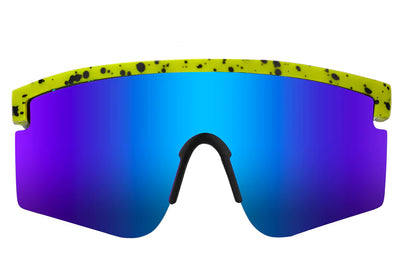 Glassy Mojave Polarized Sunglasses - Lime/Blue Mirror