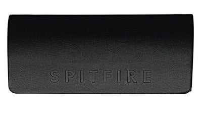 Black sunglasses case with 'SPITFIRE' branding on a white background