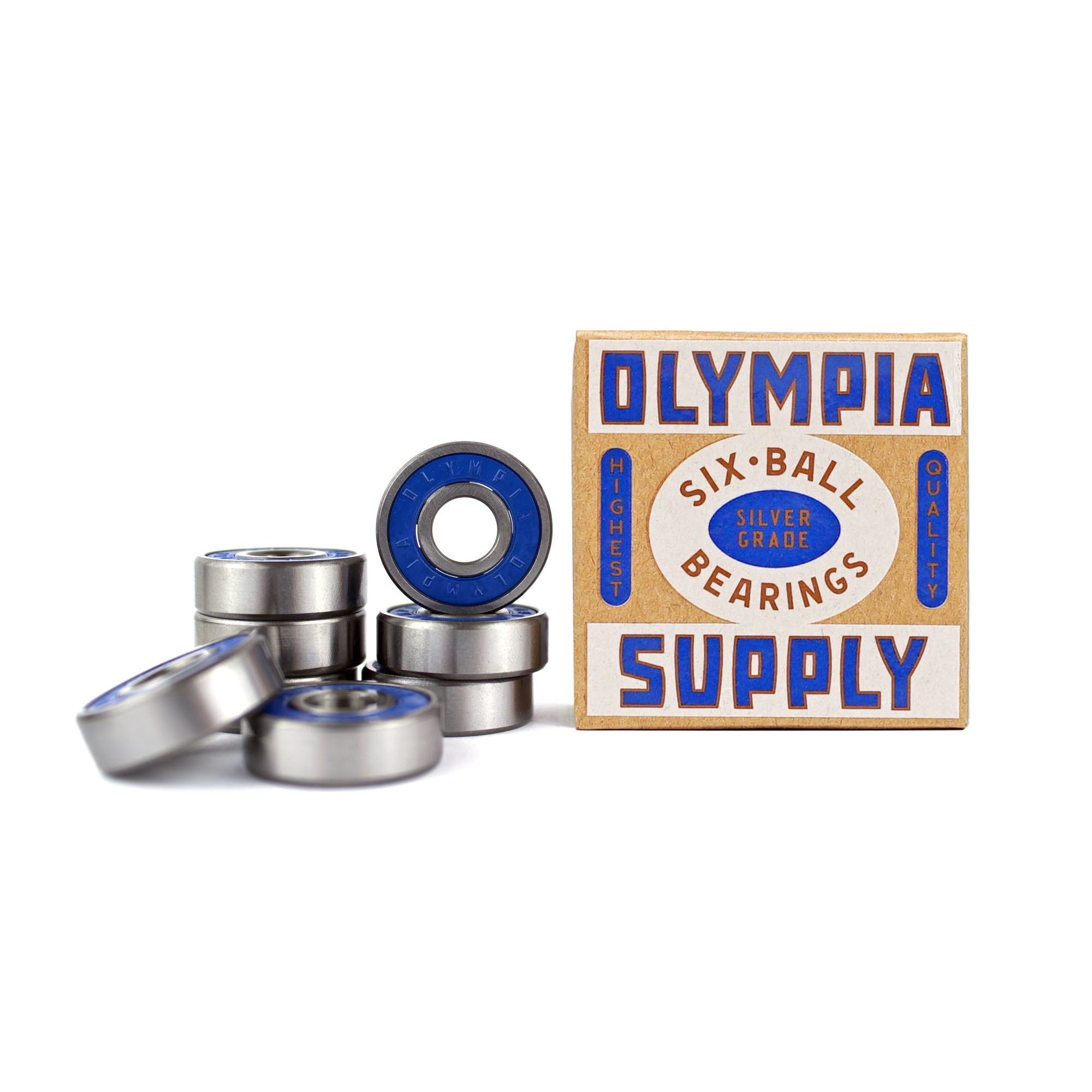 olympia supply silver grade six ball skateboard bearings