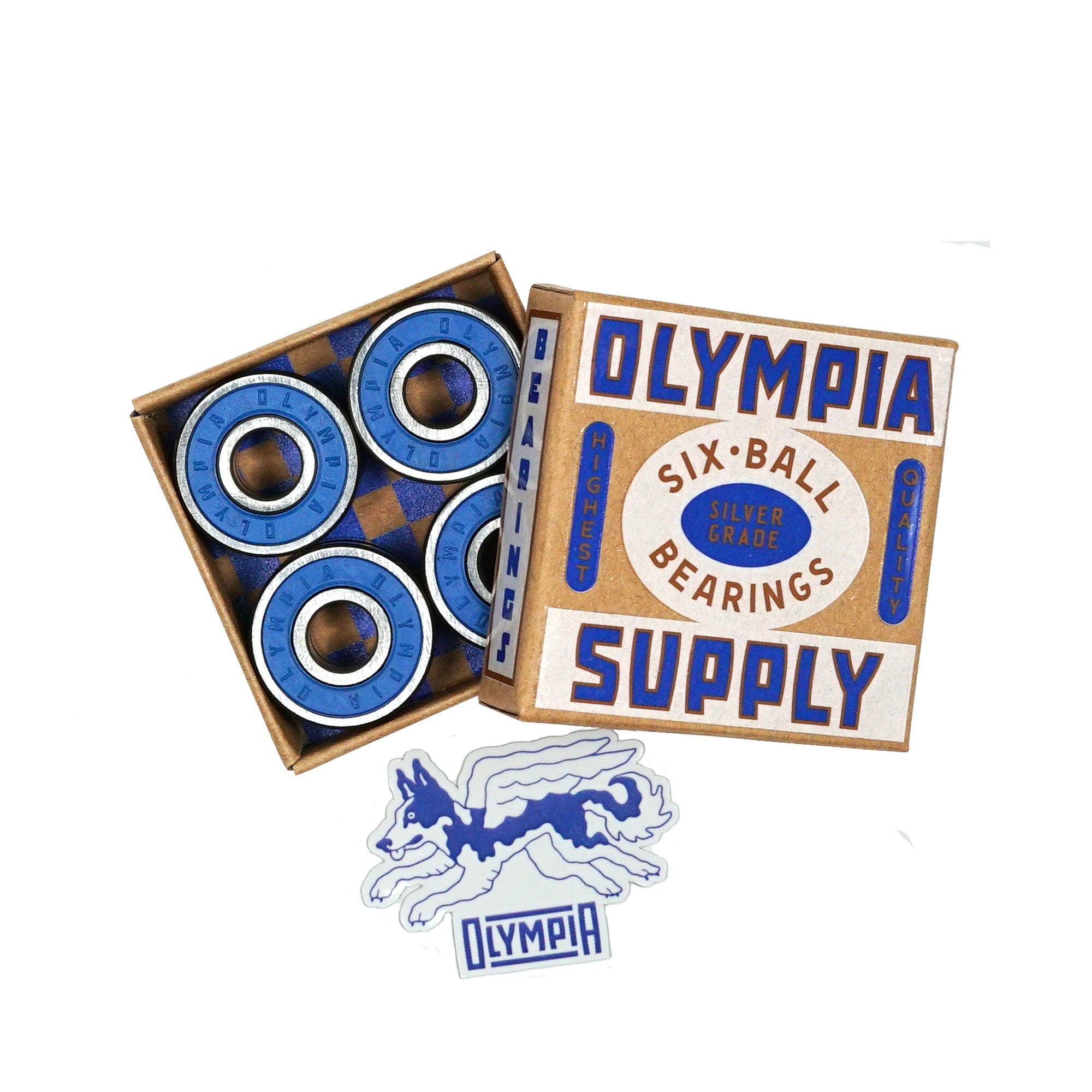 olympia supply silver grade six ball skateboard bearings