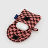 pink checkered baggu earbud case