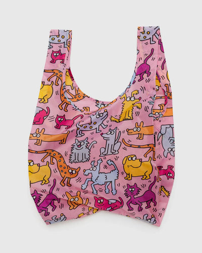 pink keith haring baggu standard reusable tote bag