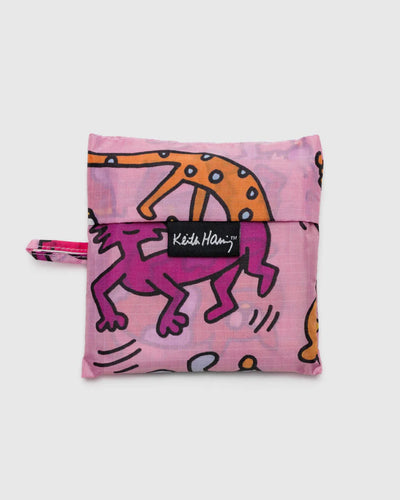 pink keith haring baggu standard reusable tote bag