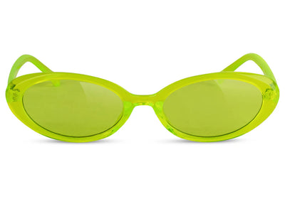 lime green glassy sunglasses with lime green lenses