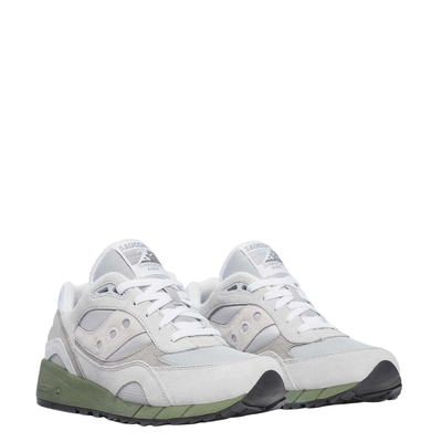 grey saucony originals men's shadow 6000 with a green sole