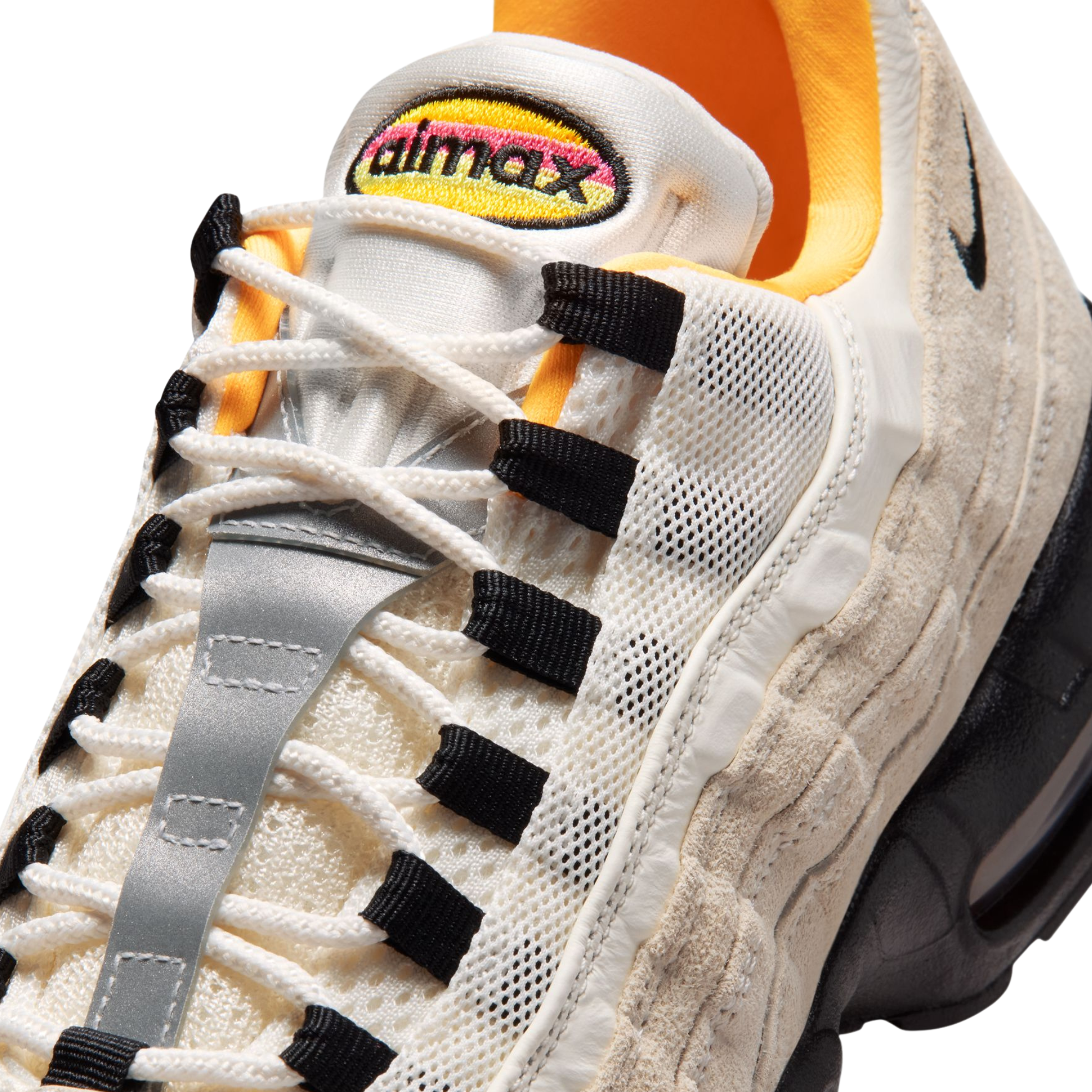 tan nike sb fc pack air max 95 club 58 with black sole and orange detail on a white background