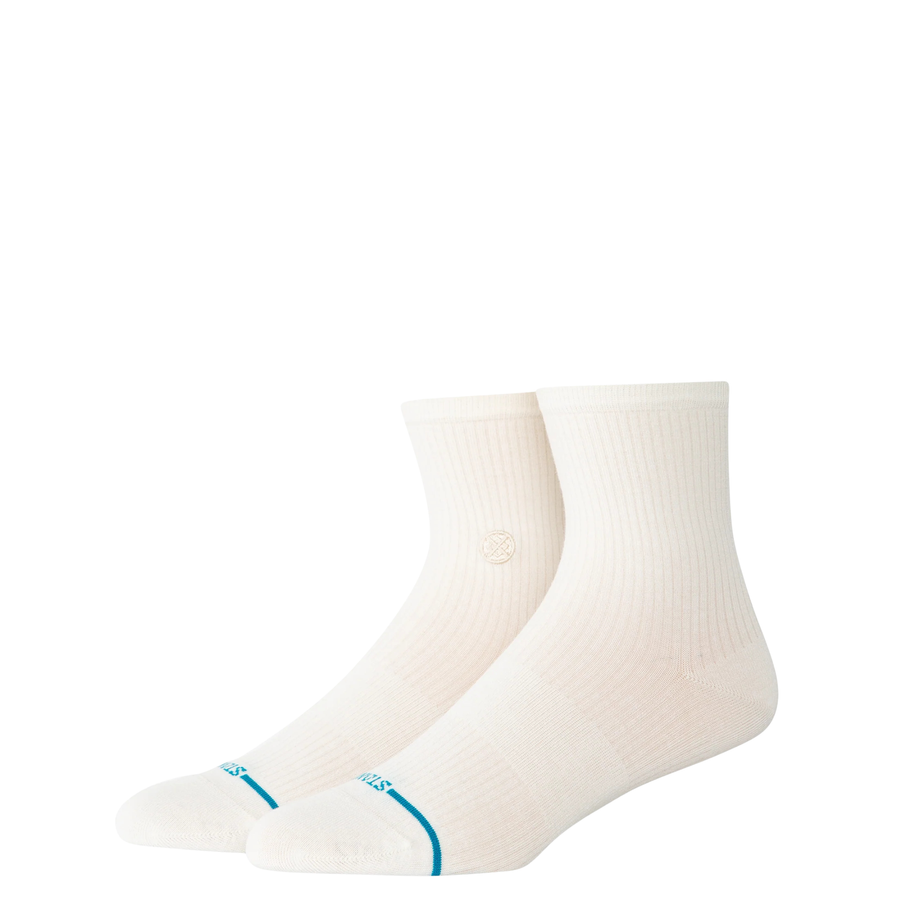 white ribbed stance quarter sock 