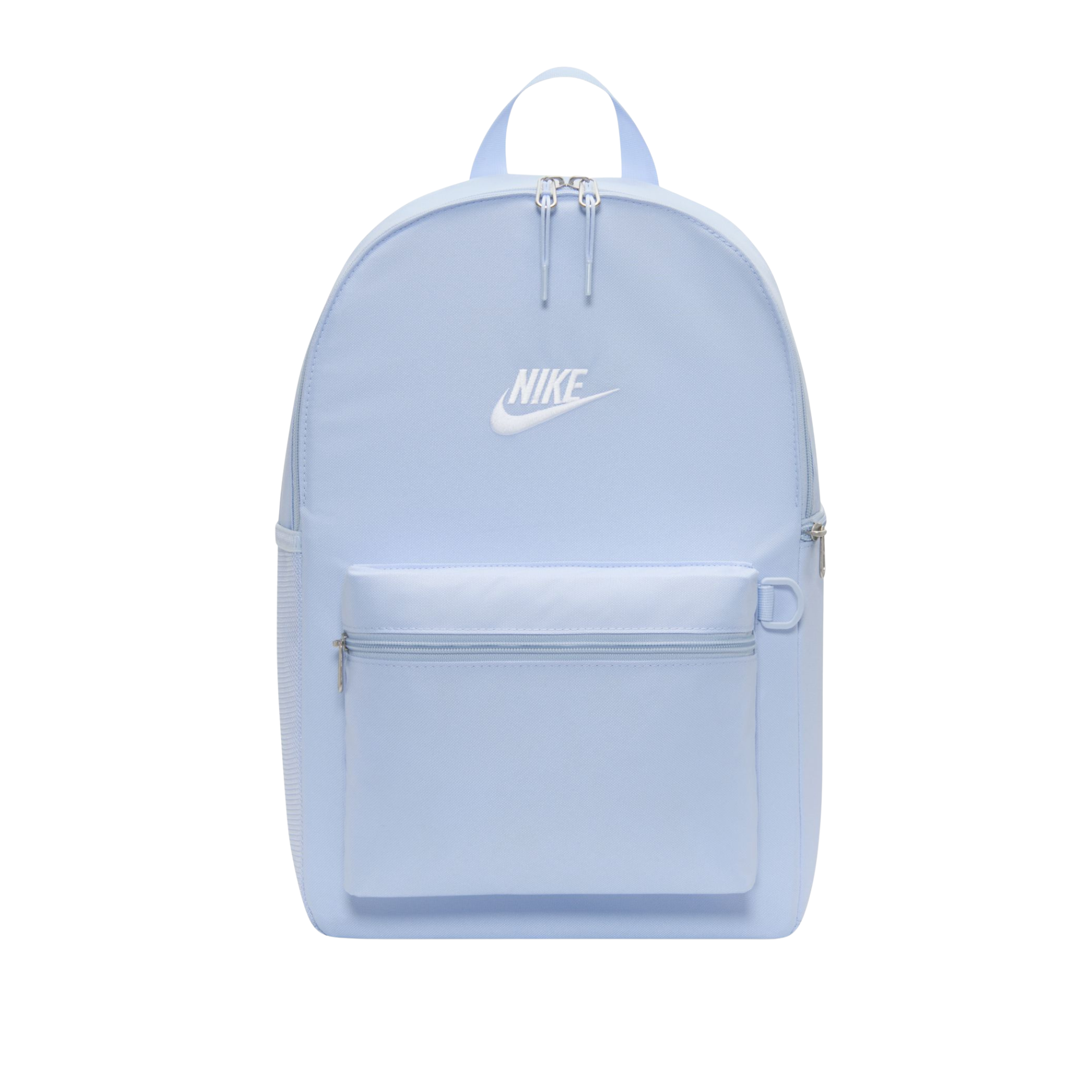 Light blue backpack with Nike logo on a white background