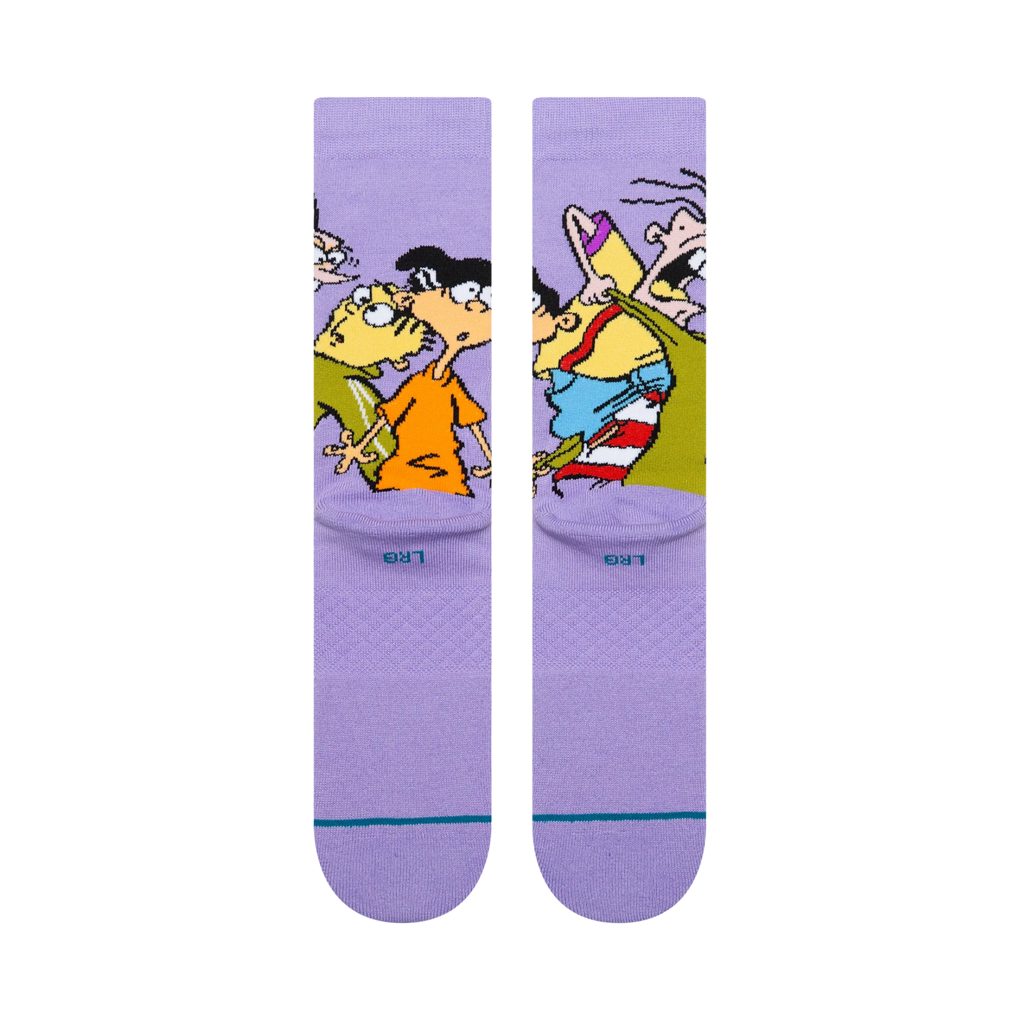 stance x ed edd and eddy purple crew socks