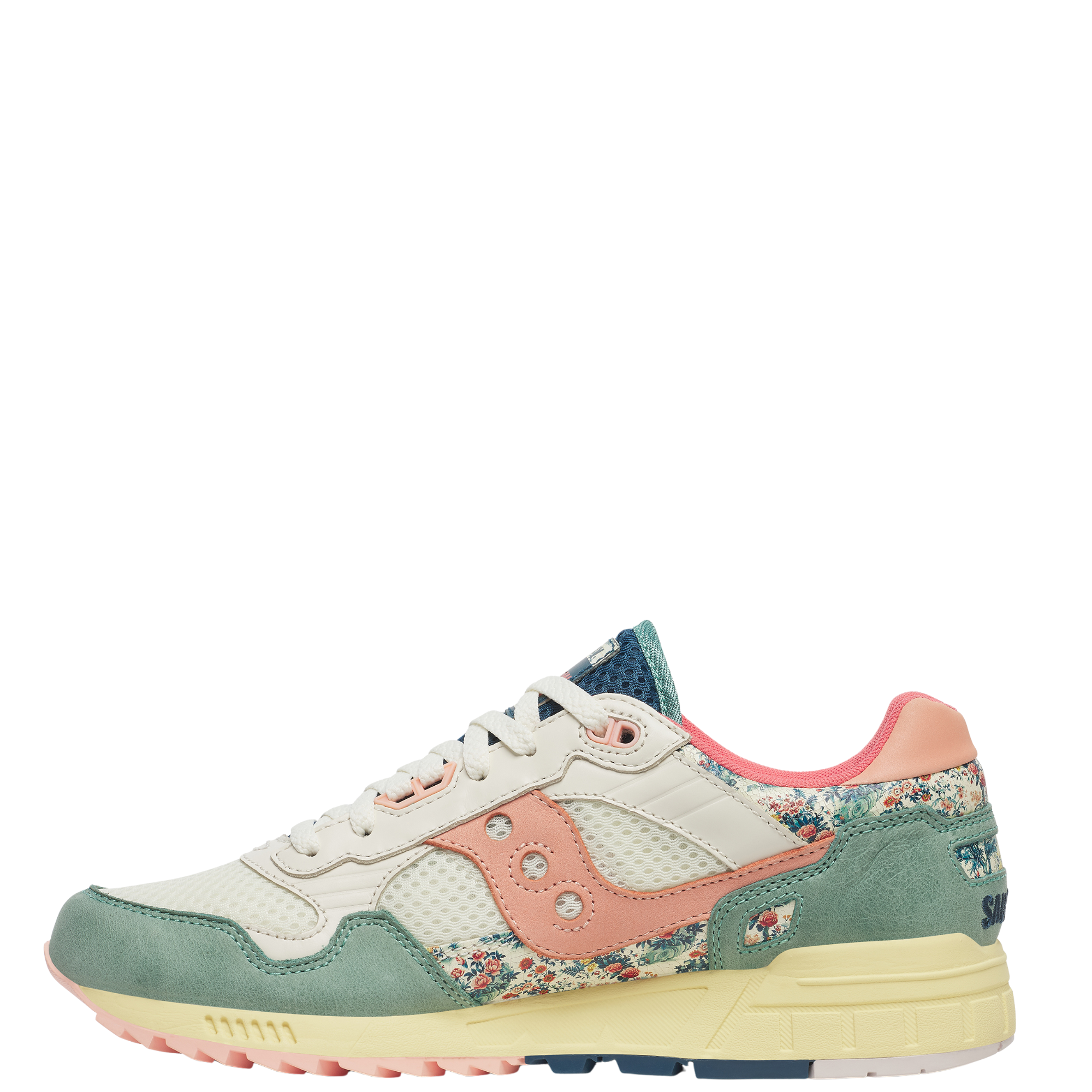 saucony shadow 5000 Sneaker with floral pattern on a white background