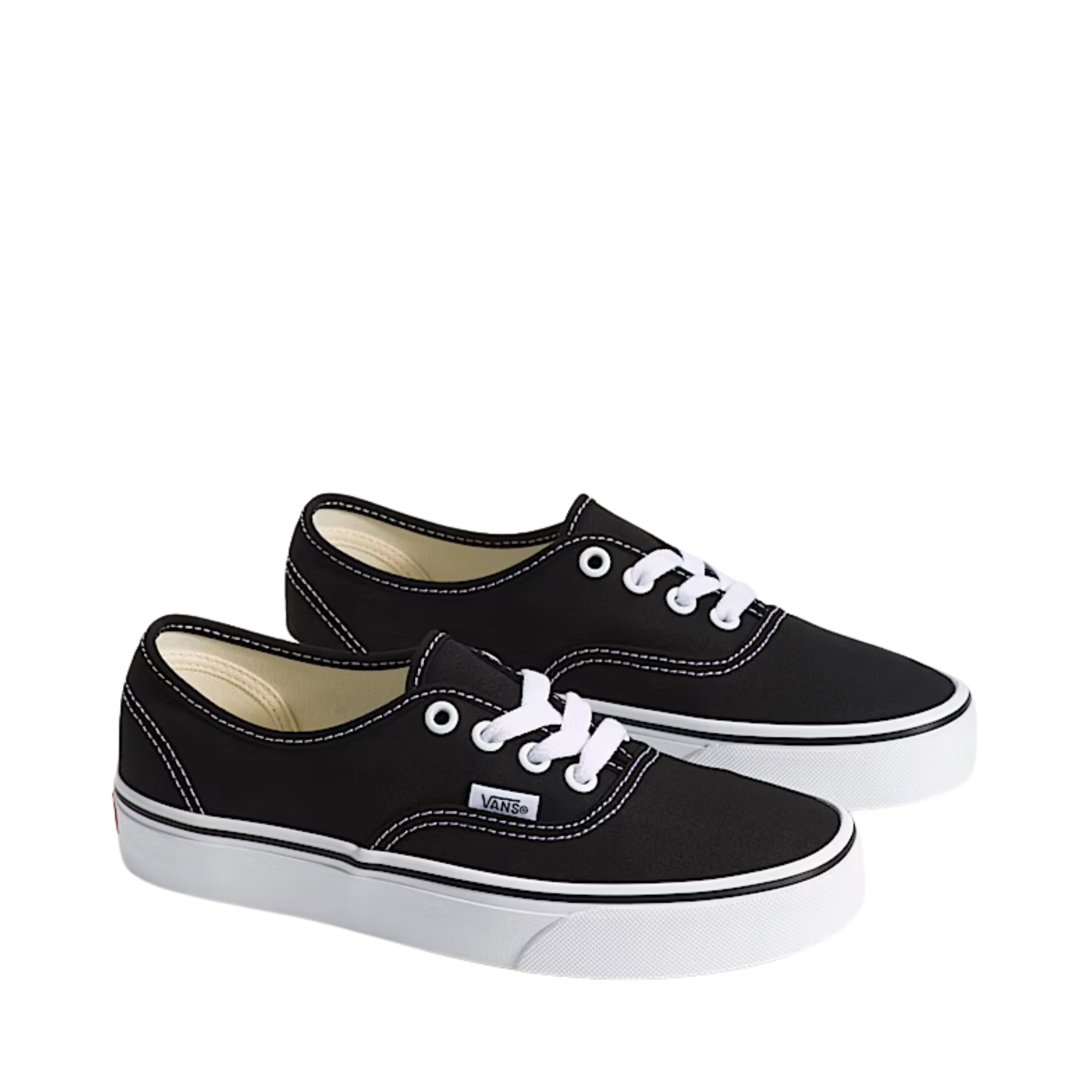 black vans big kids authentic shoes on a white background