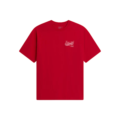 vans caballero tee shirt featuring a white dragon on a white background