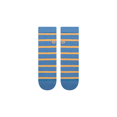 blue stance cooper quarter height socks with orange stripes