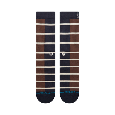 blue and brown stance double vision butter blend men's crew socks