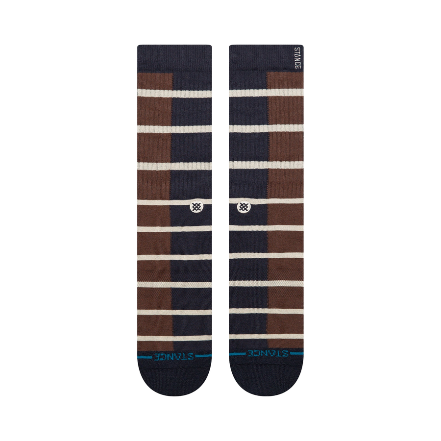 blue and brown stance double vision butter blend men's crew socks