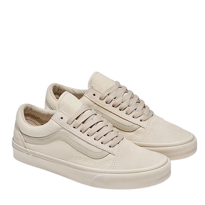 Beige vans women's old skool sneaker on a white background