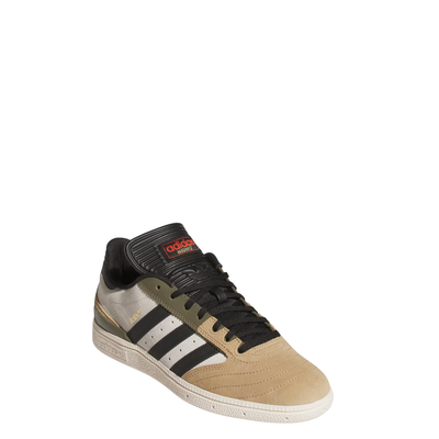 Beige and black Adidas BUSENITZ mens skateboard sneaker on a white background