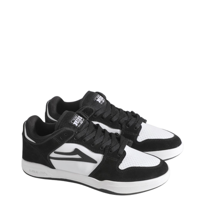Black and white lakai telford skateboard sneaker on a white background
