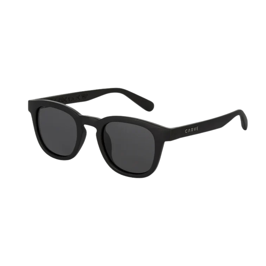 Black square carve havana sunglasses with dark gray lenses, shown from a front-facing perspective on a solid white background.
