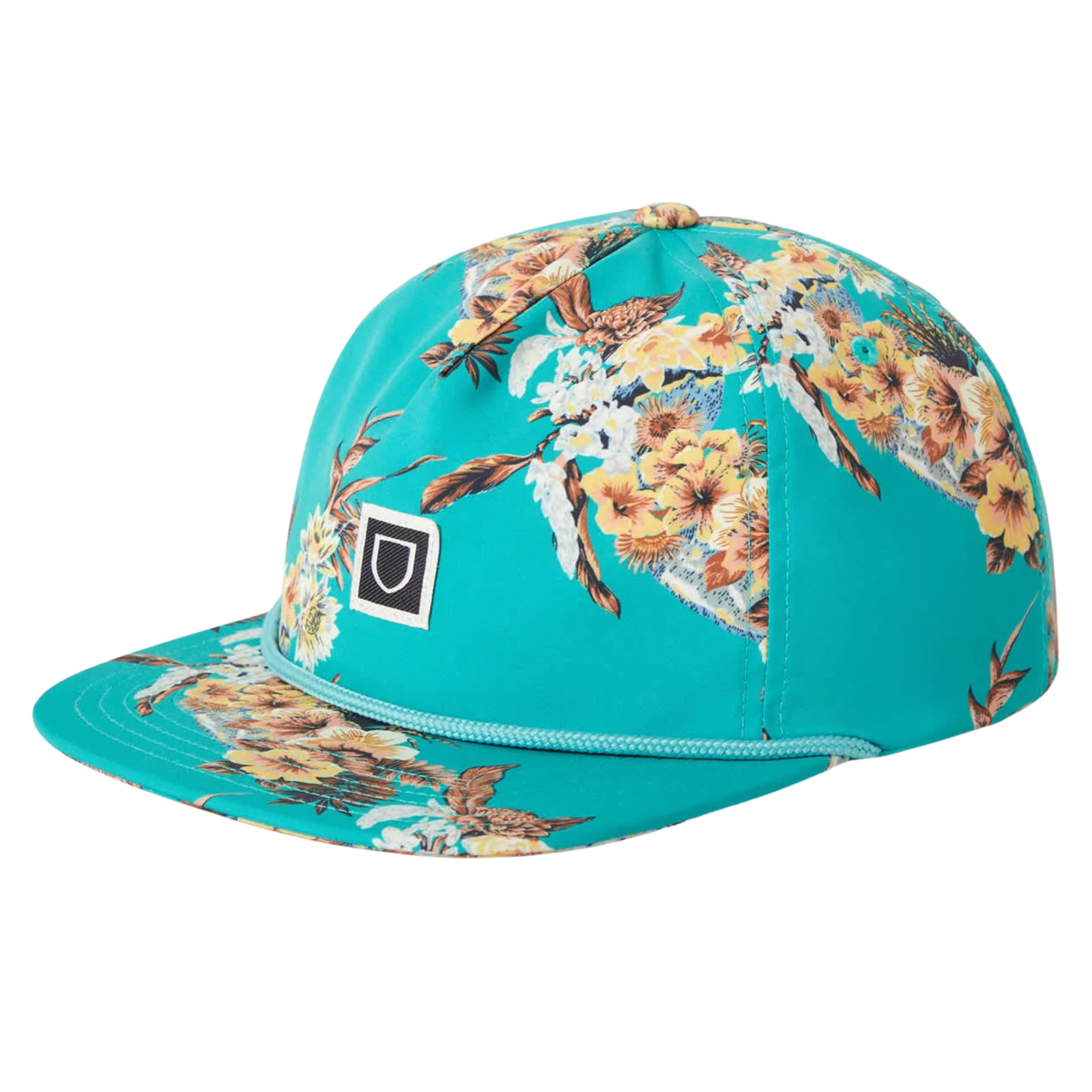 green haze Floral-patterned brixton beta water cap on a white background