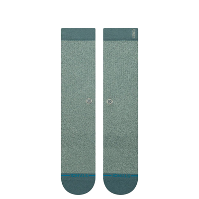 green stance butter blend crew socks on a white background