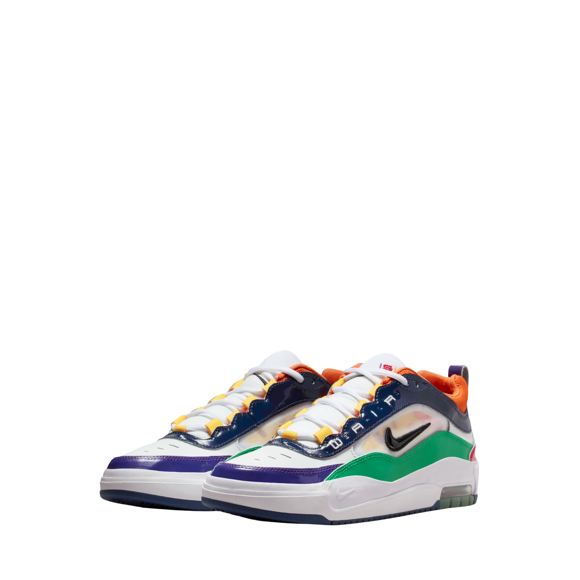 Multicolored nike sb air max ishod wair premium sneaker on a white background