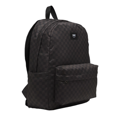 black leather checkered backpack Vans Old Skool Check Backpack - Checkerboard Black/Charcoal Grey