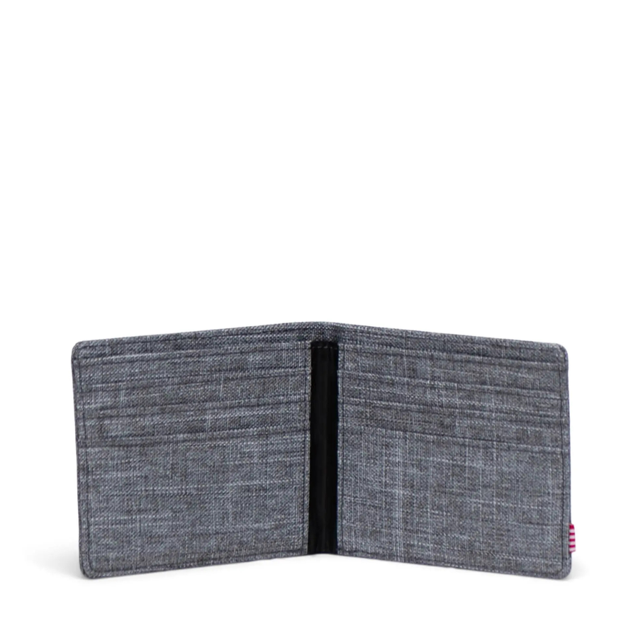 GREY herschel roy wallet on a white background