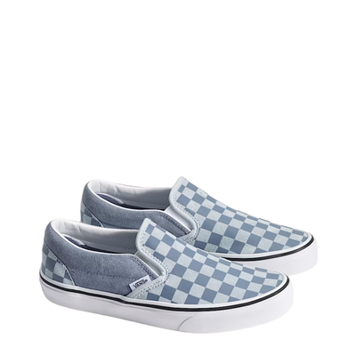 Vans Blue and white checkered slip-on shoe on a white background