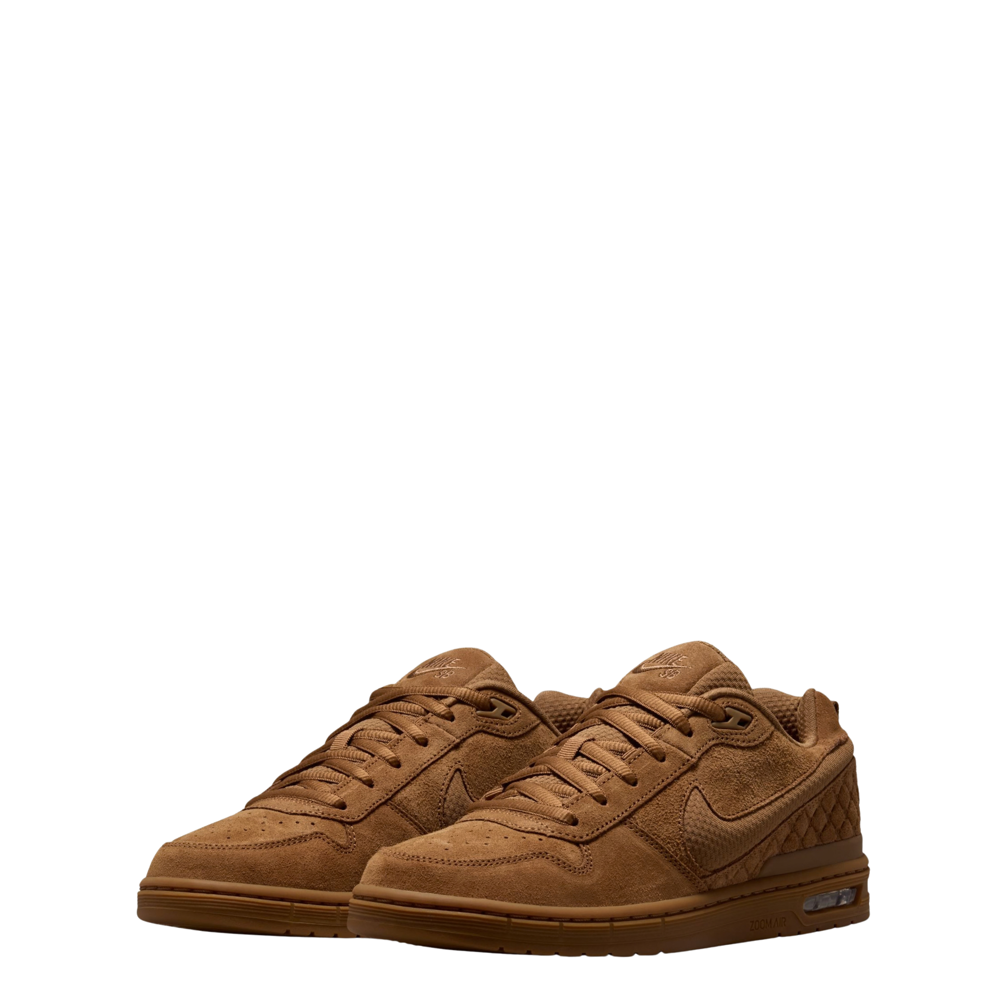 all tan nike sb paul rodriguez skateboard shoe on a white background