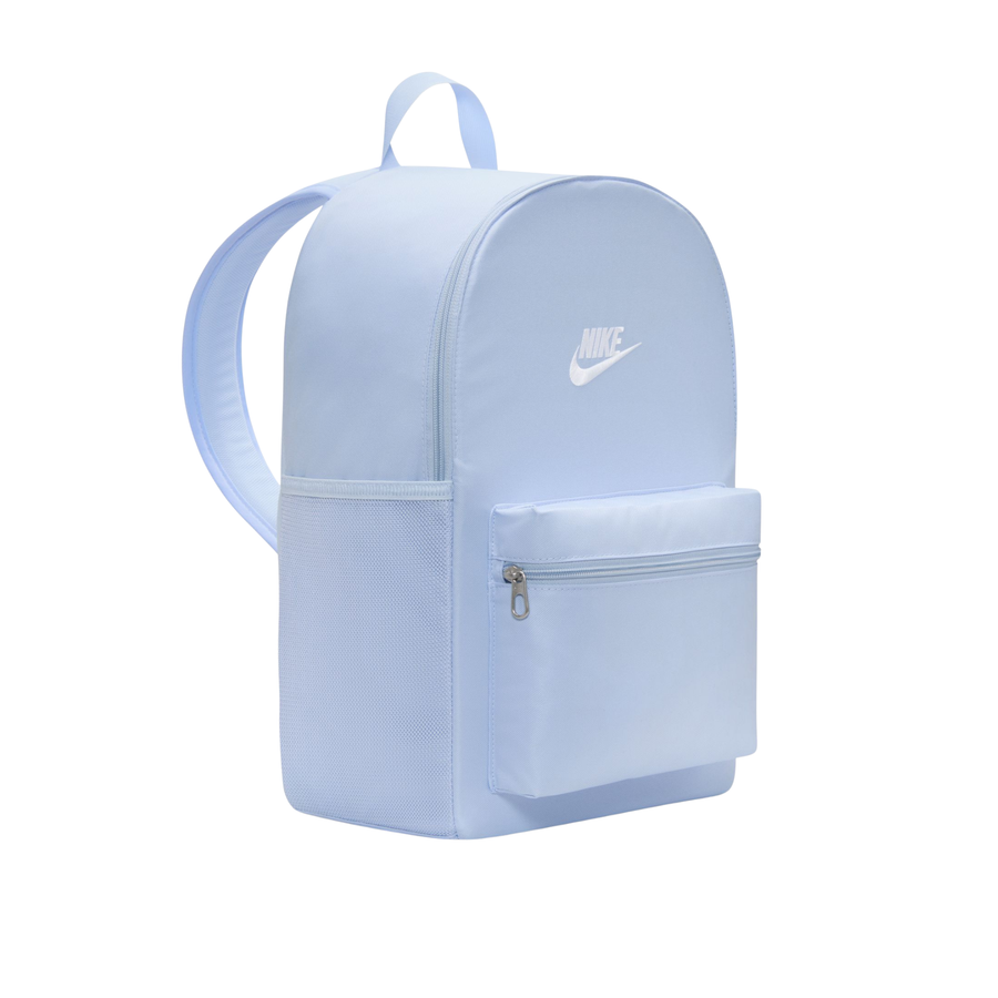 Light blue backpack with Nike logo on a white background