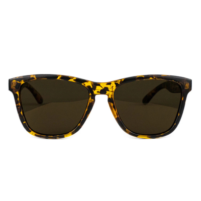 glassy deric premium polarized Sunglasses with yellow and black tortoiseshell frame on a white background