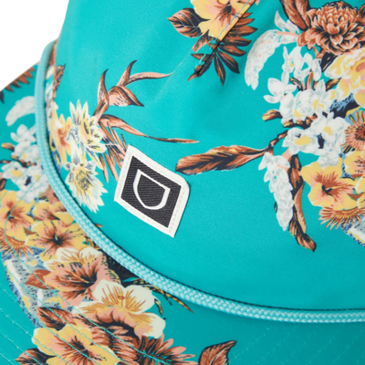 green haze Floral-patterned brixton beta water cap on a white background