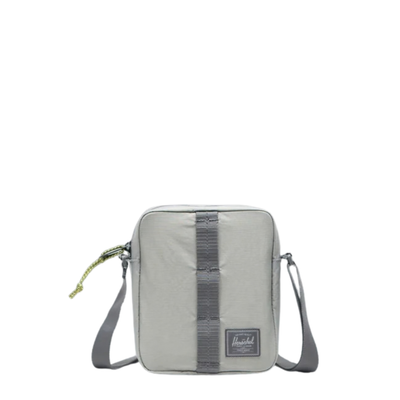 grey reflective herschel ripstop heritage crossbody bag on a white background