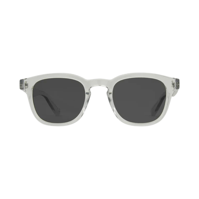 A pair of square carve usa eyewear havana sunglasses with a translucent frame and dark gray lenses, shown from a front-facing perspective on a solid white background.