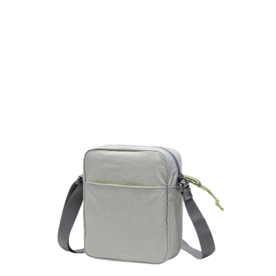 grey reflective herschel ripstop heritage crossbody bag on a white background
