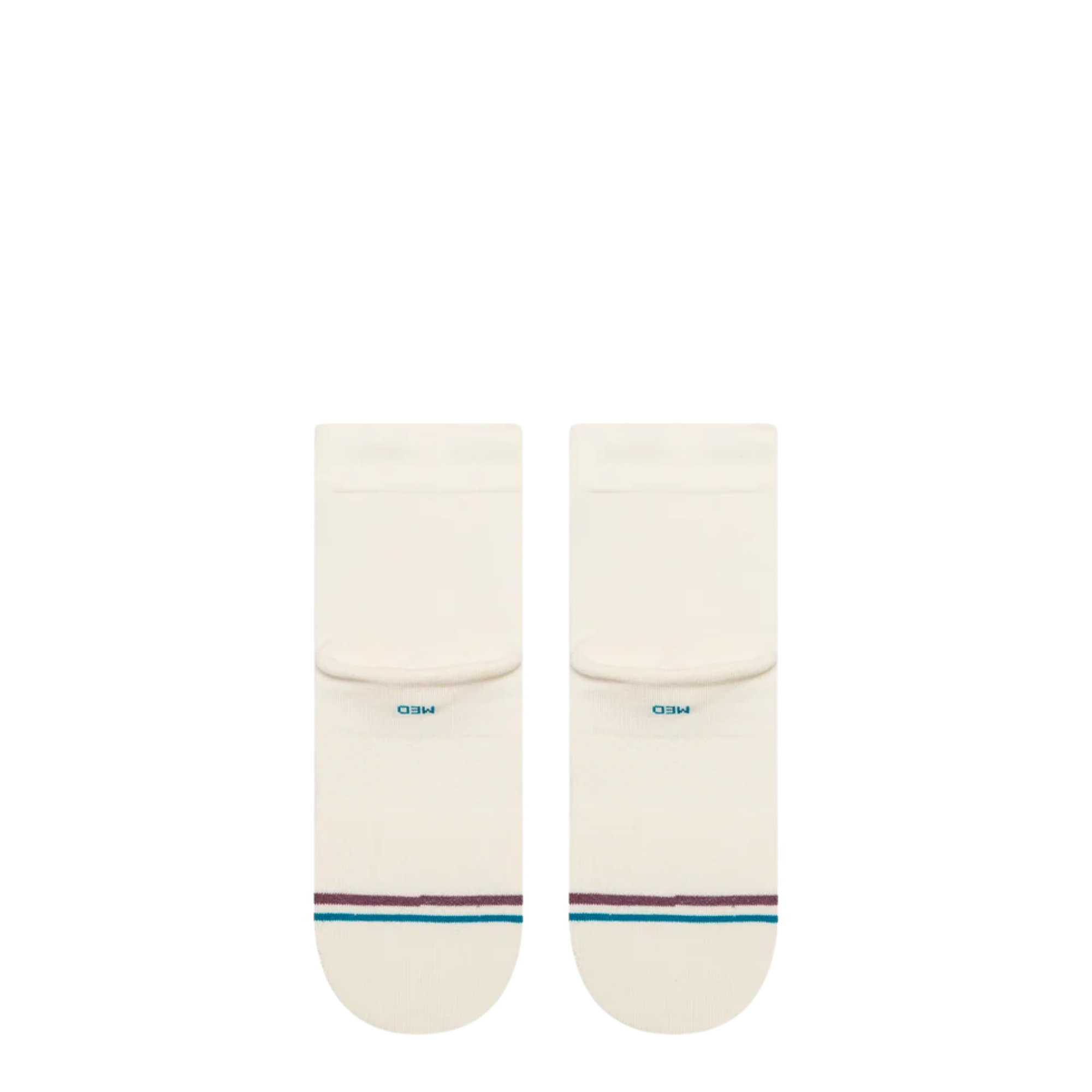 off white stance lock and key quarter socks featuring a lock on the left ankle and a key on the right on a white background