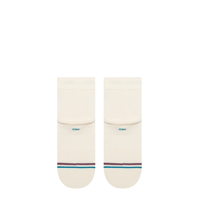 off white stance lock and key quarter socks featuring a lock on the left ankle and a key on the right on a white background