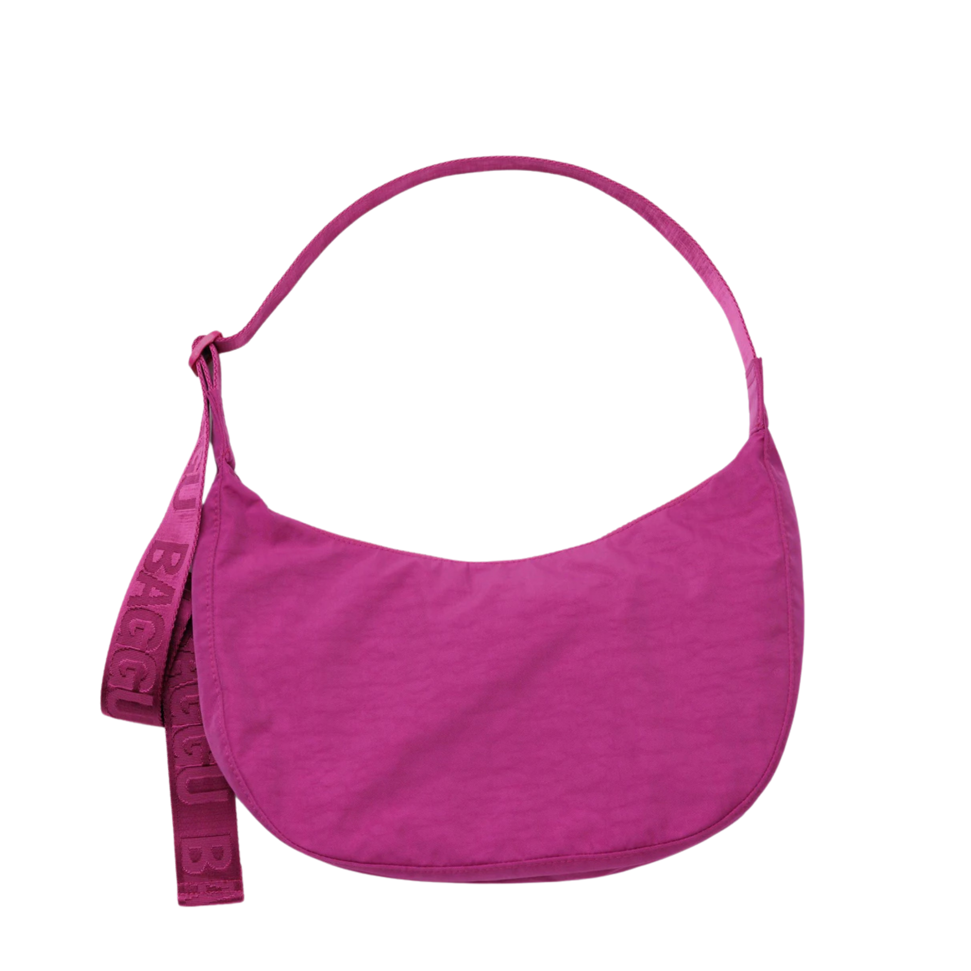 deep fuchsia baggu medium nylon crescent bag