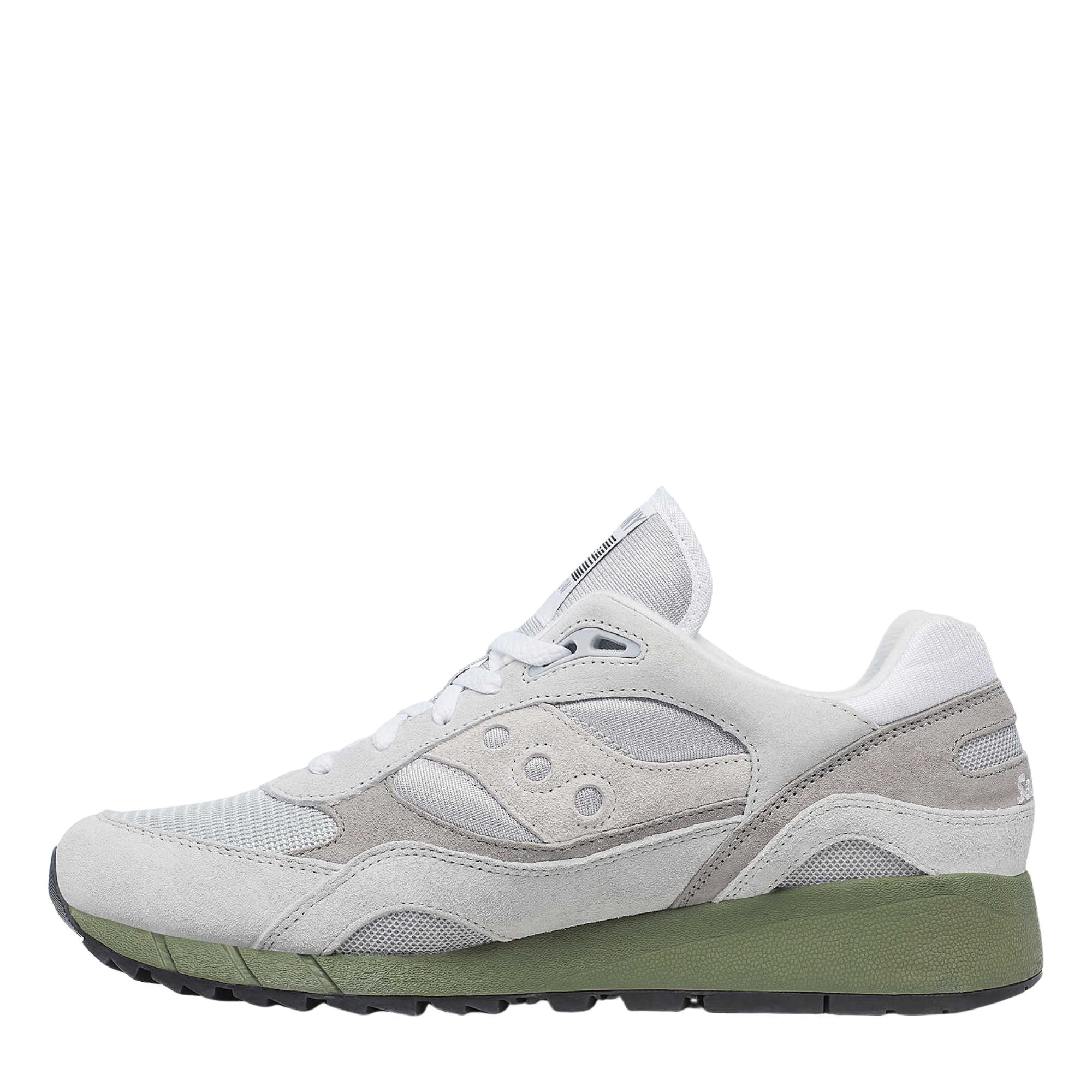 grey saucony originals men's shadow 6000 with a green sole
