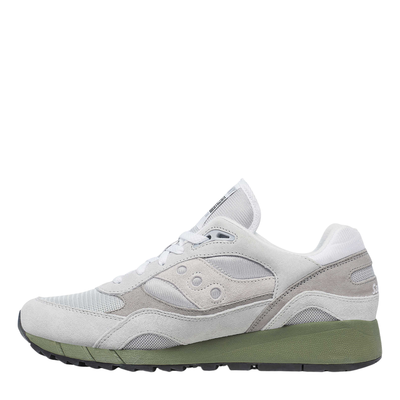 grey saucony originals men's shadow 6000 with a green sole