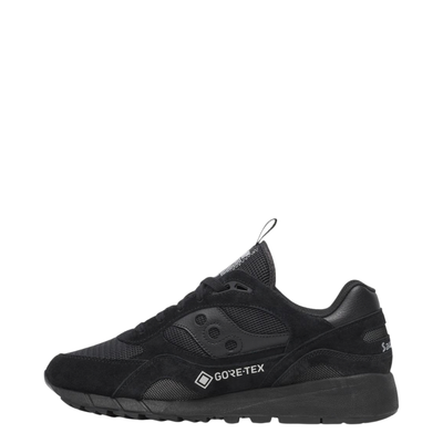 all black gore-tex saucony originals shadow 6000 sneaker on a white background