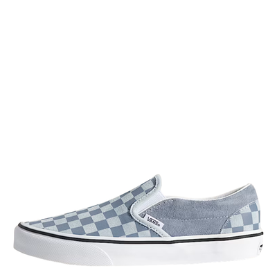 Vans Blue and white checkered slip-on shoe on a white background