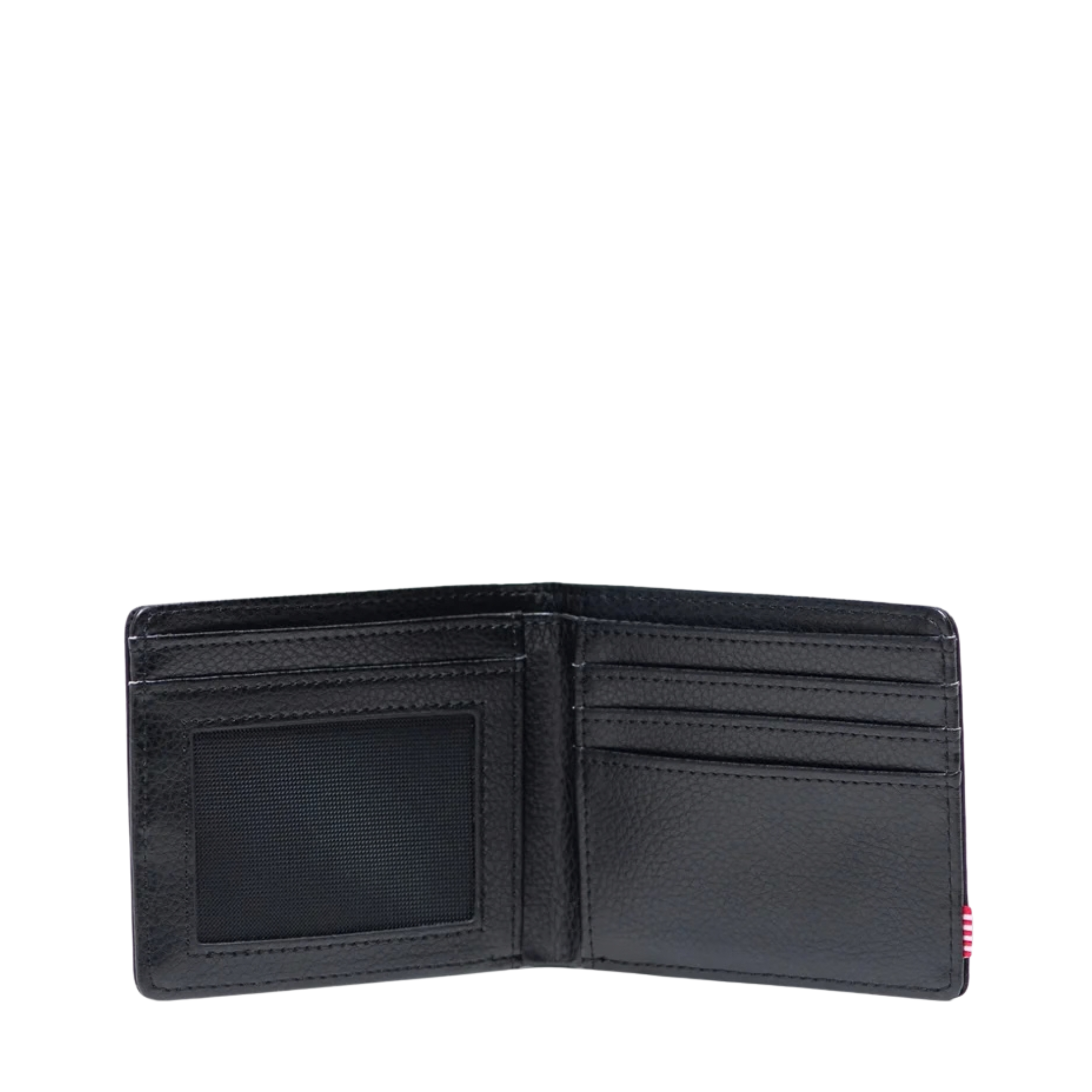black and grey twill herschel hank wallet on a white background