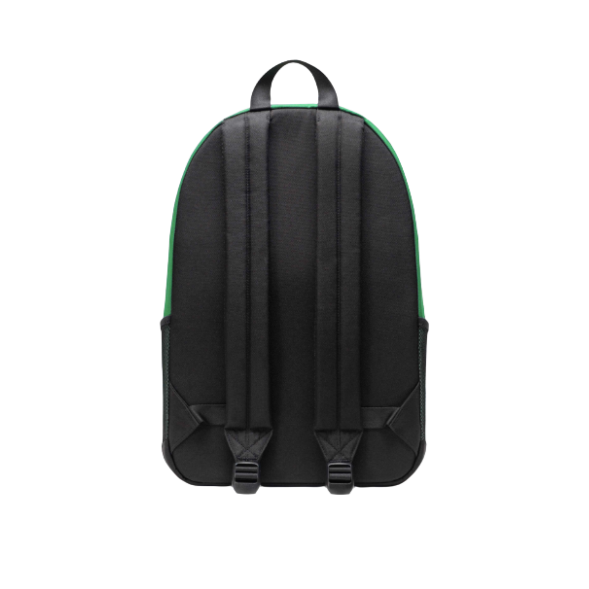 Green and black herschel kaine backpack on a white background