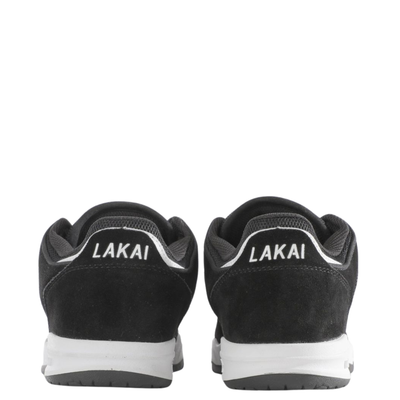 Black and white lakai telford skateboard sneaker on a white background