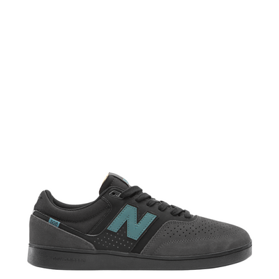 Black dark grey and teal brandon westgate 508 skateboard sneaker with New Balance logo on a white background