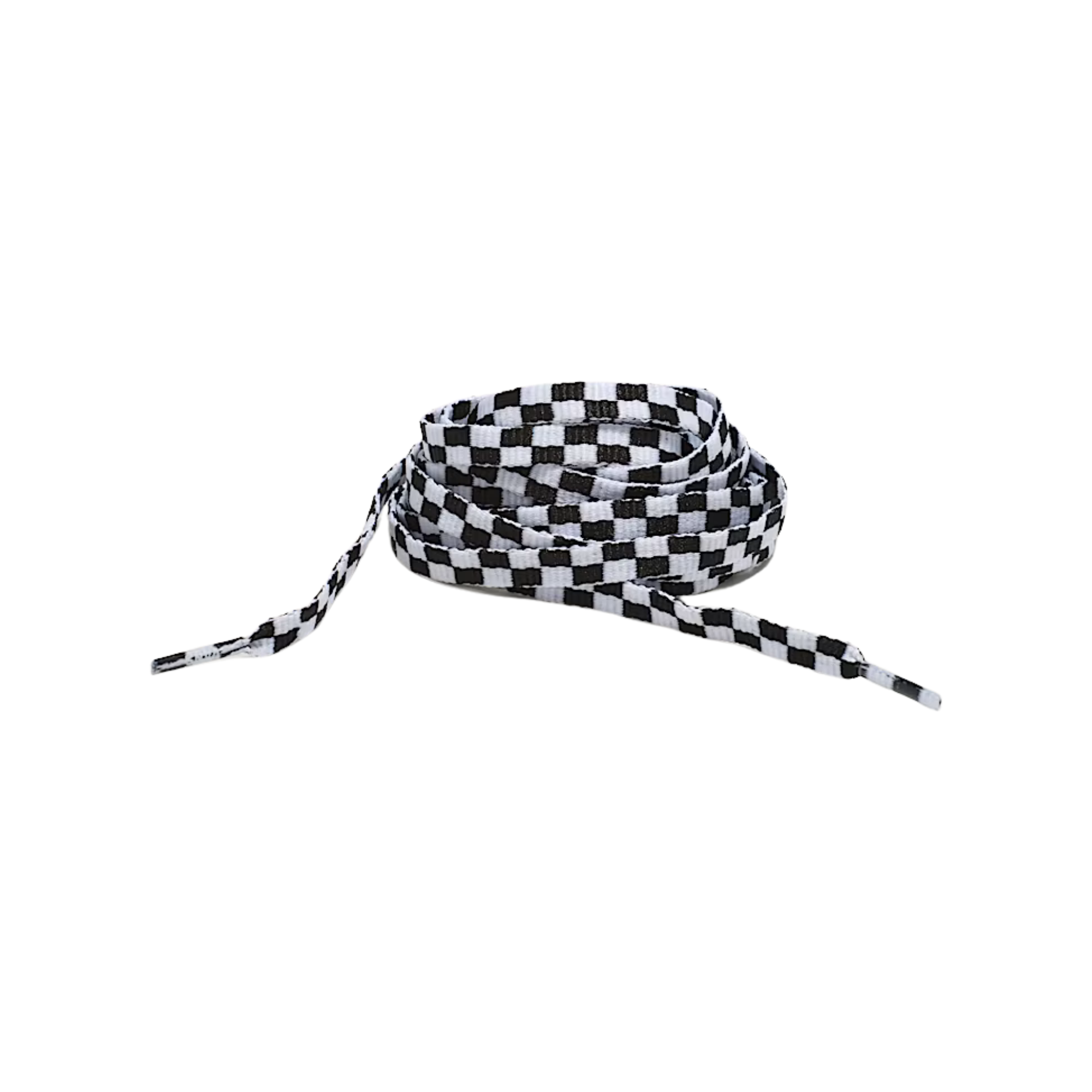 black and white vans Checkered shoelace on a white background