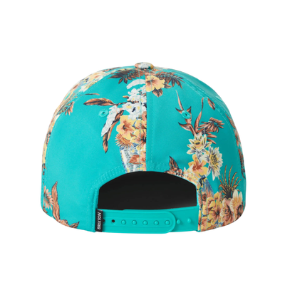 green haze Floral-patterned brixton beta water cap on a white background