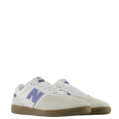 Off White New Balance Numeric 508 skateboard sneaker with blue 'N' logo on a white background